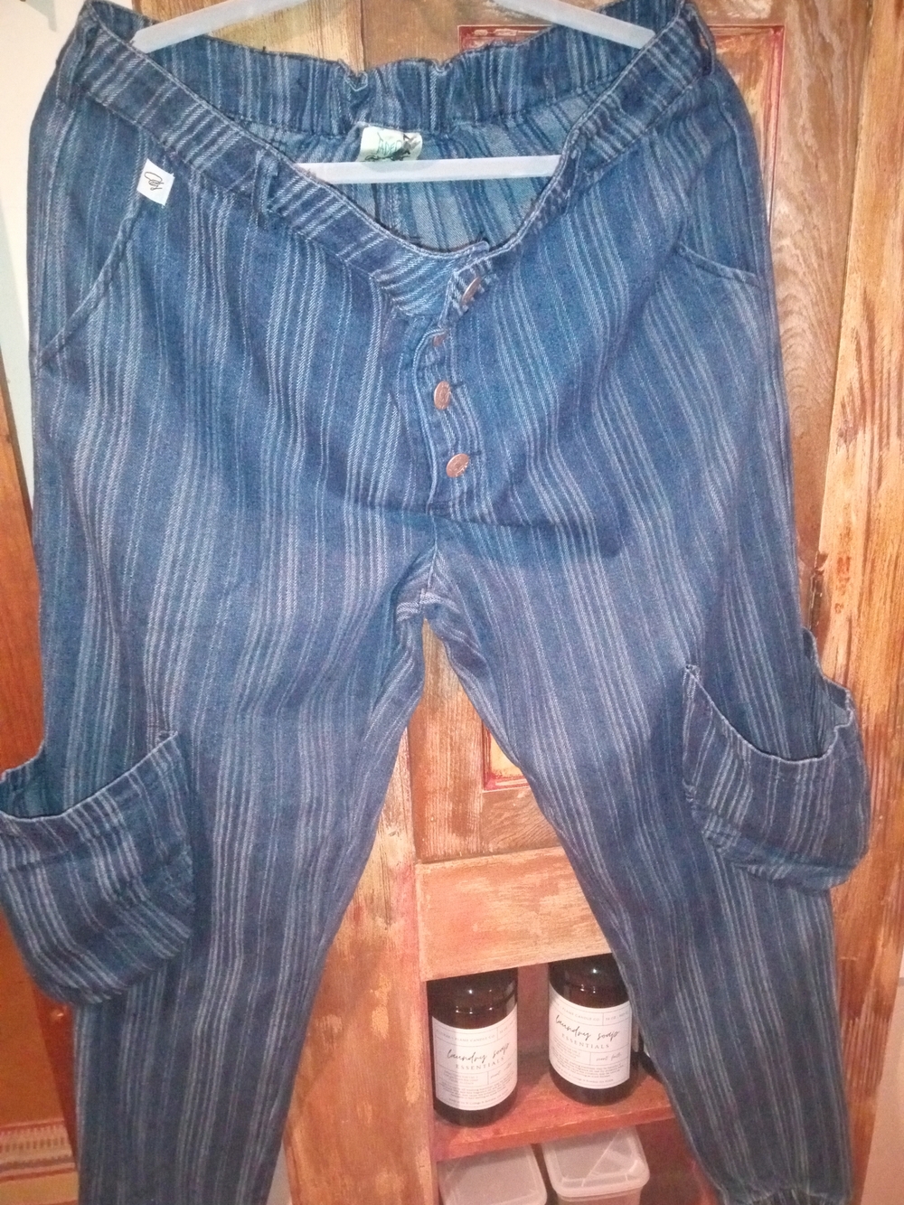 Jaded Gypsy Women’s Blue Stripe Jeggings - Comfort Stretch